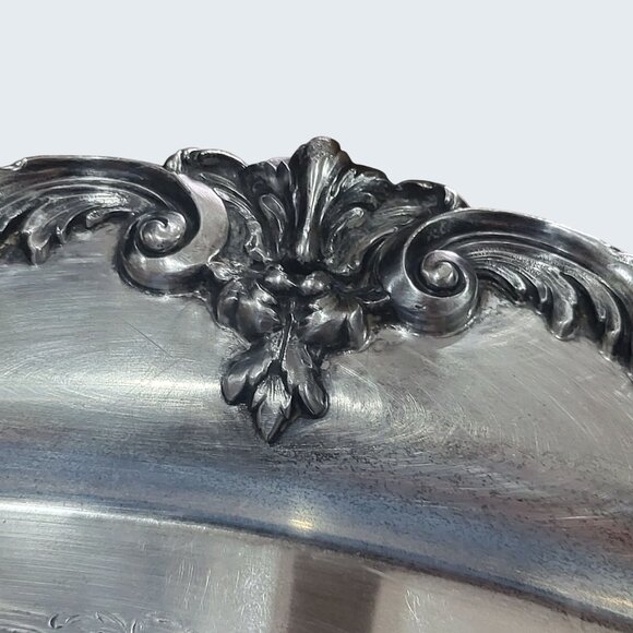 Reed & Barton King Francis Large Handled Metal Serving Tray Silverplate - Picture 11 of 16